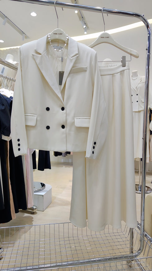 Double Breasted Blazer With Skirts